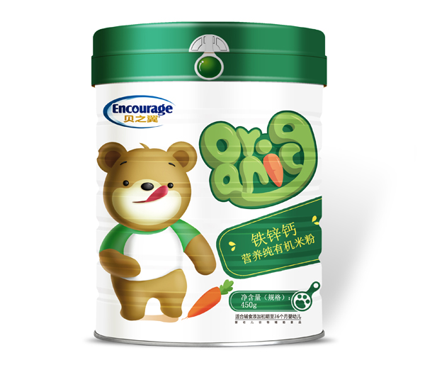 貝之翼鐵鋅鈣純有機米粉-聽裝