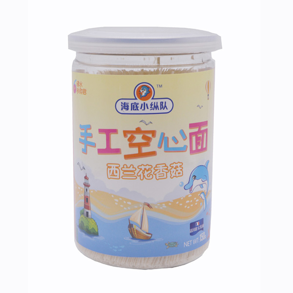 海底小縱隊西蘭花香菇空心面罐裝