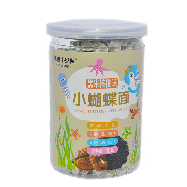 海底小縱隊小蝴蝶面黑米核桃味新品罐裝