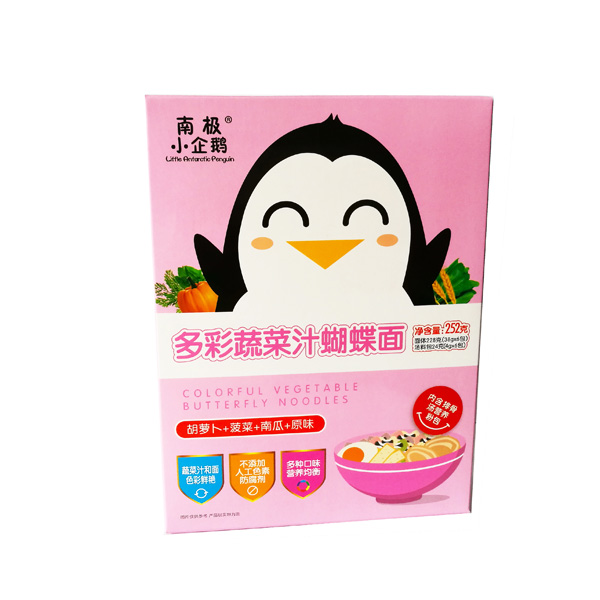 南極小企鵝多彩果蔬汁蝴蝶面(胡蘿卜+菠菜+南瓜+原味)