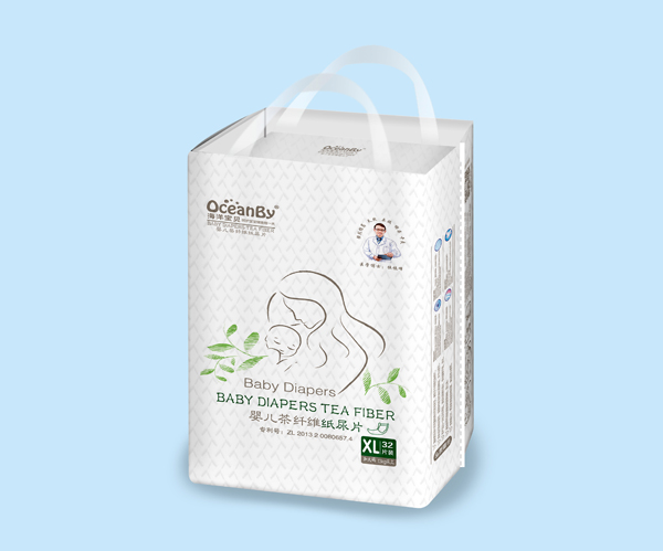 海洋寶貝嬰兒茶纖維紙尿片XL碼32片-中包