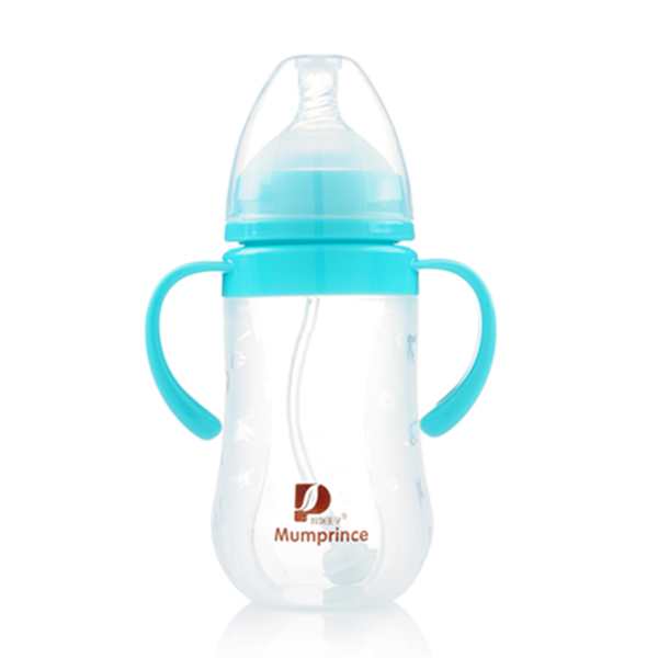 媽咪王子硅膠寬口自動吸240ml奶瓶 藍(lán)色