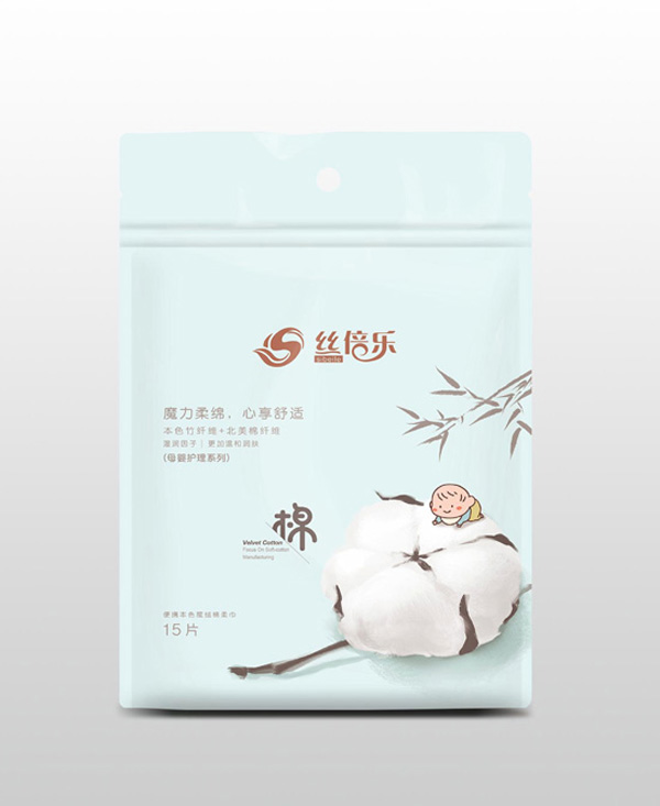 絲倍樂(lè)便攜本色魔絨棉柔巾