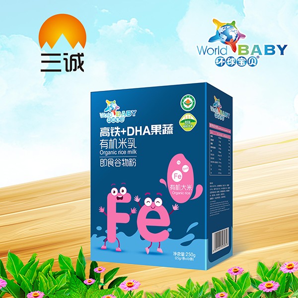 環(huán)球?qū)氊愑袡C(jī)米乳盒裝 高鐵+DHA果蔬