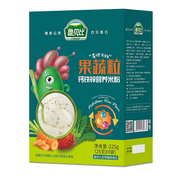 魯貝比果蔬粒鈣鐵鋅營養(yǎng)米粉 盒裝