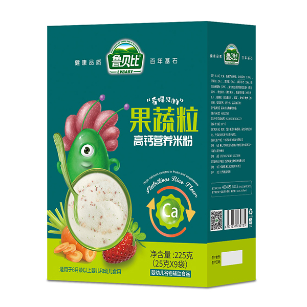 魯貝比果蔬粒高鈣營養(yǎng)米粉 盒裝