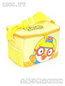 小企鵝保溫飯盒套裝藍色