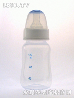 標(biāo)準(zhǔn)口徑PP奶瓶120mL藍透明