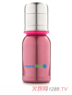 歐可滋不銹鋼標(biāo)口奶瓶紅4oz