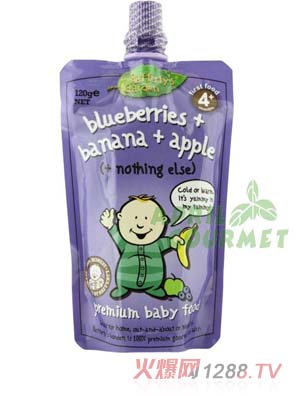 葉子嬰兒果泥(藍(lán)莓、香蕉和蘋果)