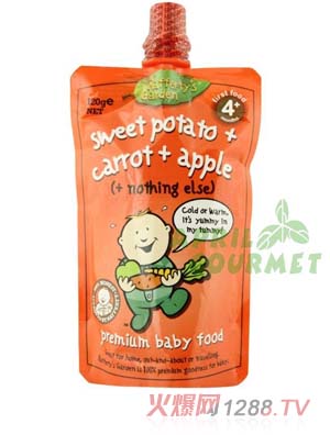 葉子嬰兒果泥（紅薯、胡蘿卜和蘋果）