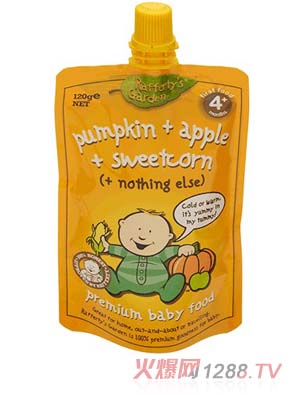 葉子嬰兒果泥（南瓜、蘋果、甜玉米）