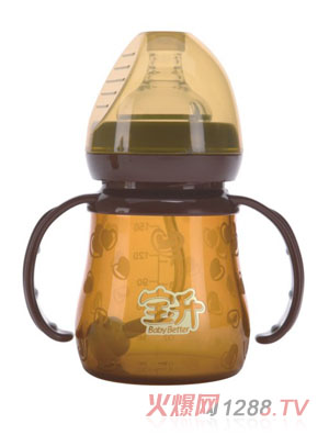 寶升寬口納米抗菌硅膠奶瓶150ML