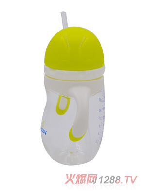 喂嗨皮210ml旋轉(zhuǎn)蘑菇頭PA學飲杯綠色