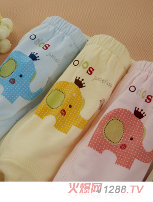 金色小魚(yú)純棉素色單面嬰童內(nèi)褲