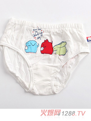 金色小魚(yú)單面竹纖維嬰童內(nèi)褲