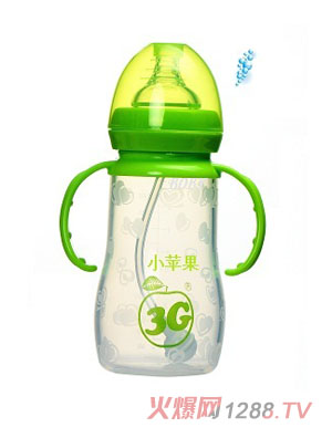 3G小蘋(píng)果軟奶瓶240ML綠色