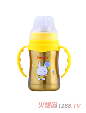 Bunnytoo不銹鋼保溫奶瓶180ml黃色