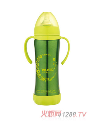 優(yōu)樂寶寬口徑不銹鋼保溫有柄自動奶瓶220ML