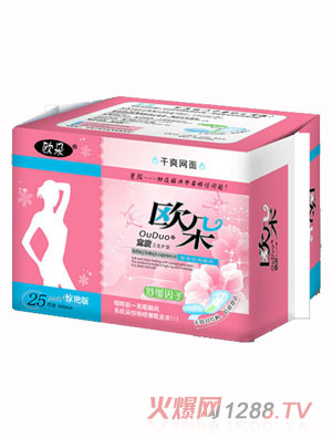 歐朵干爽網(wǎng)面25片護墊紅包裝