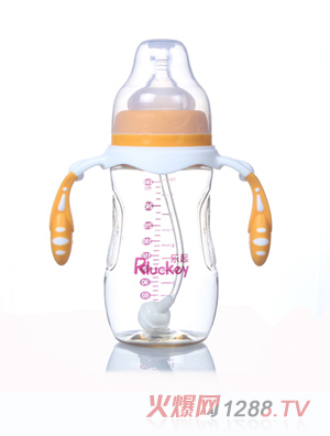 樂起寬口徑PPSU奶瓶黃色