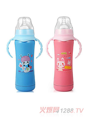 轉(zhuǎn)轉(zhuǎn)熊寬口徑不銹鋼保溫奶瓶 240ML