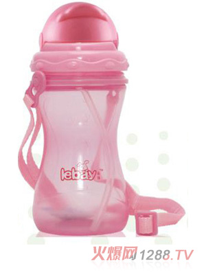 陽(yáng)光兔企鵝吸管水壺360ML粉色