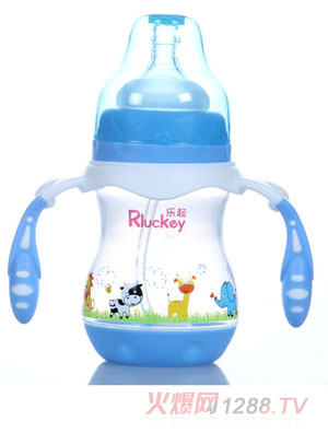 樂(lè)起180ml寬口徑PP奶瓶藍(lán)色