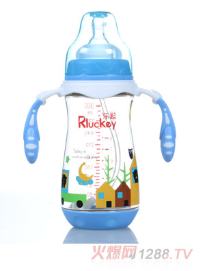 樂(lè)起300ml弧形有耳PPSU奶瓶藍(lán)