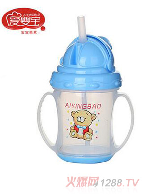 愛嬰寶兒童吸管創(chuàng)意軟嘴卡通pp學(xué)飲杯180ML