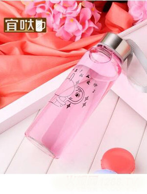 宜噠防爆玻璃單層兒童水杯粉色