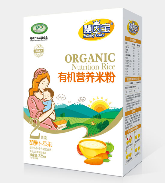 慧因?qū)毢}卜蘋果2段盒裝有機營養(yǎng)米粉