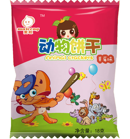 麥聰動物餅干草莓味