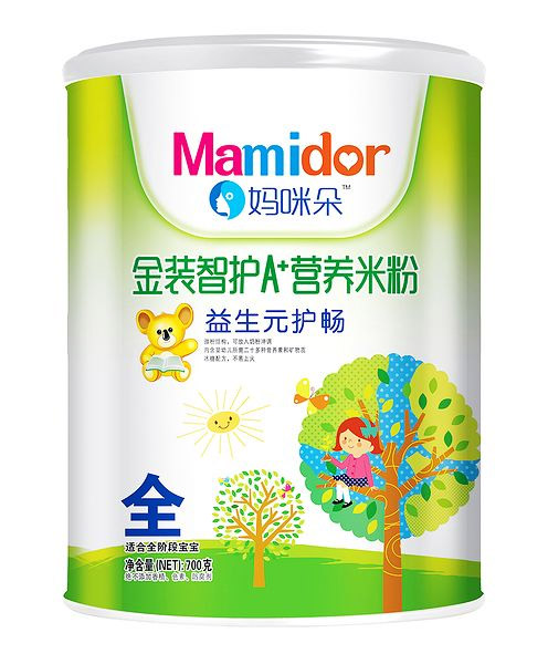 媽咪朵智護(hù)益生元護(hù)腸A+營養(yǎng)米粉(聽裝)